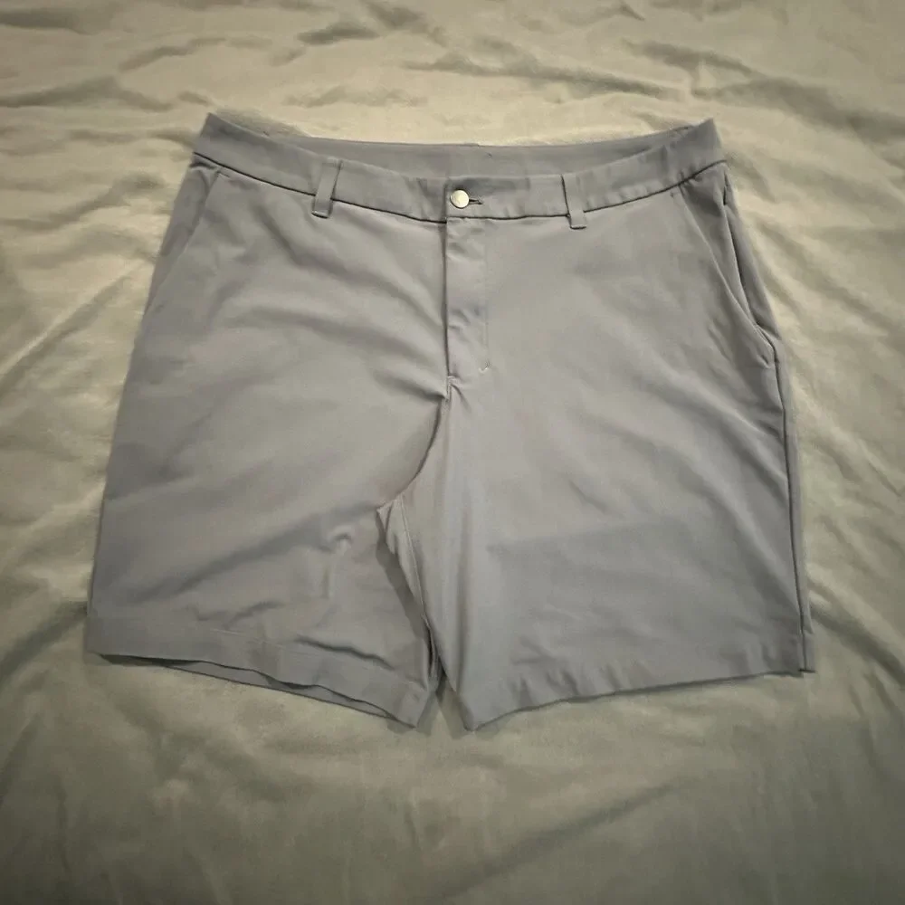 Lululemon Commission Shorts Mens 38 Flat Front Casual Golf Chino Preppy Gray